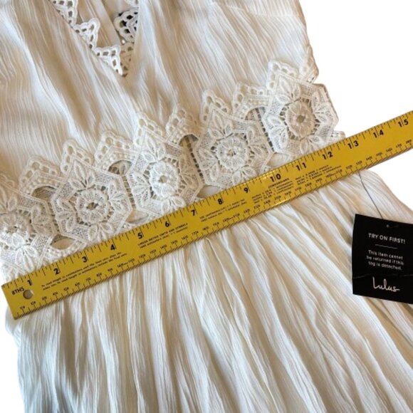 Lulus This is Love Lace Maxi Dress Lined Womens Size Small S White NWT - Picture 13 of 16
